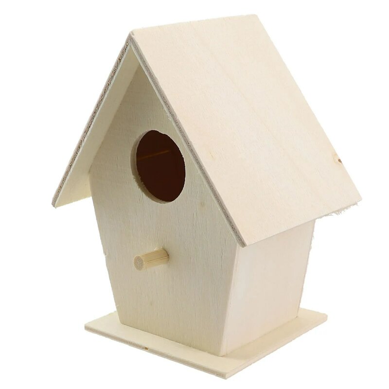 Jaula colgante de madera para pájaros, Nido de Pájaros para exteriores, caja de casa para pájaros, decoración de patio, accesorios para mascotas