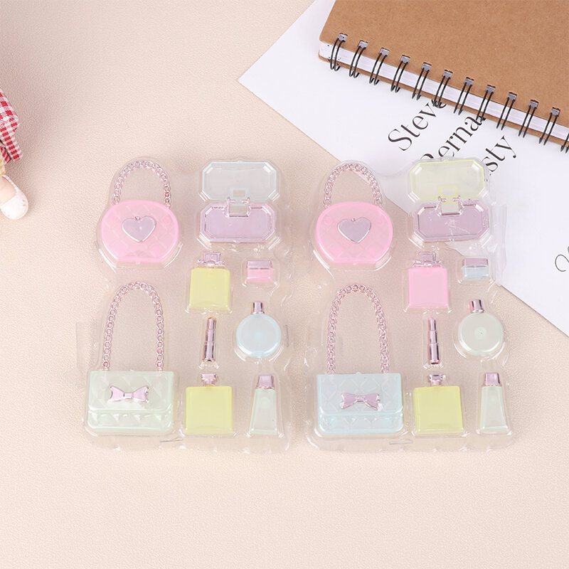 Conjunto de 9 mini brinquedos cosméticos para boneca, acessórios com perfume e batom, conjunto de 9 peças