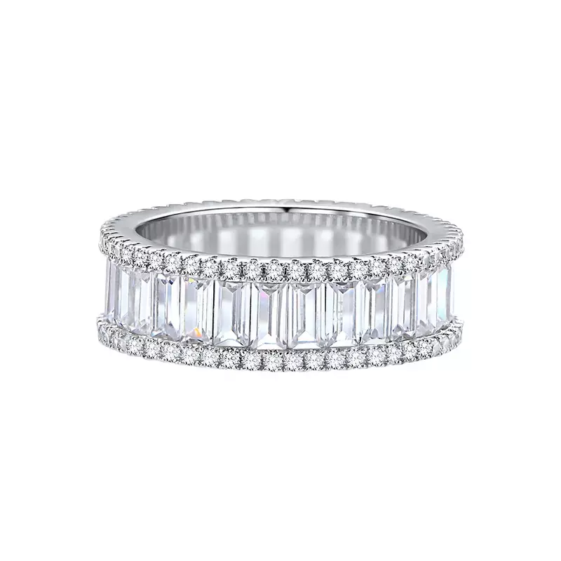 여성용 직사각형 지르코늄 풀 다이아몬드 상감 로우 링, 작고 다용도, 패셔너블하고 미니멀리스트, 2022 신제품