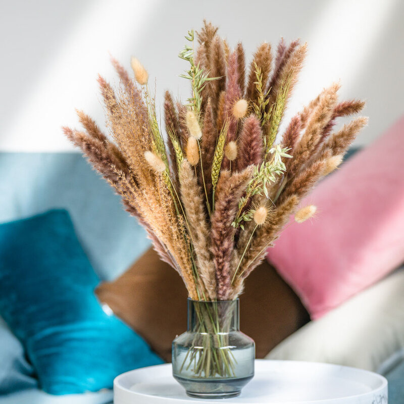 Nature Pampas Grass Decor Boho Wall Hanging Dried Natural Flowers Decoration for Office Bedroom Apartment Table Decorations