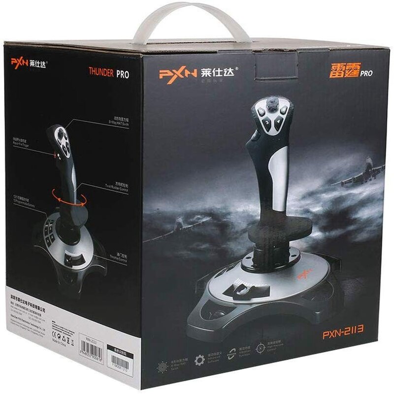 PXN-2113 Flight Joystick Has 12 Programmable Buttons And Vibration Function Suitable For PC for Windows XP/7/8/10 System