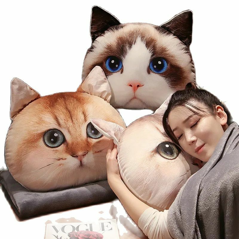 Nuovi giocattoli di peluche per gatti Kawaii coperta estiva cuscino di peluche imbottito cuscino per animali coccolosi regali di compleanno