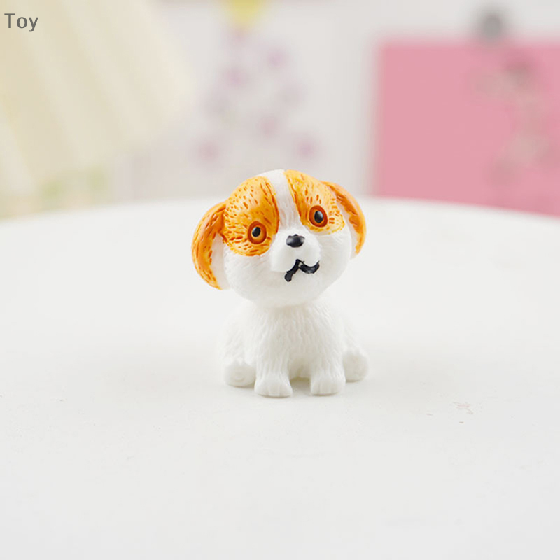 Mini modelo de perro pequeño, estatuilla de estatua, Micro artesanía, adorno, miniaturas, muñecas para mascotas, bricolaje, decoración del jardín del hogar