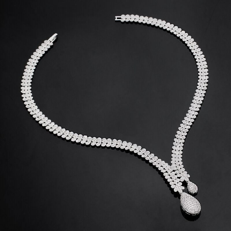 Conjunto completo de joyas de circonia cúbica para mujer, conjunto de joyería de lujo para fiesta, boda, cristal, Dubái, Nigeria, 4 piezas, novedad de 2024