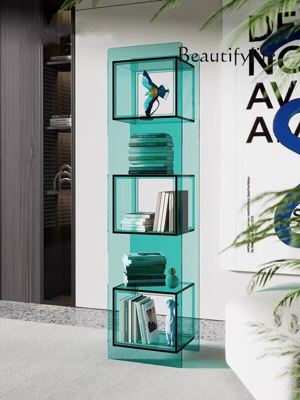Acryl Vloer-Tot-Muur Boekenplank Hoek Opslag Display Boekenkast Ontwerper Multi-Layer Plank