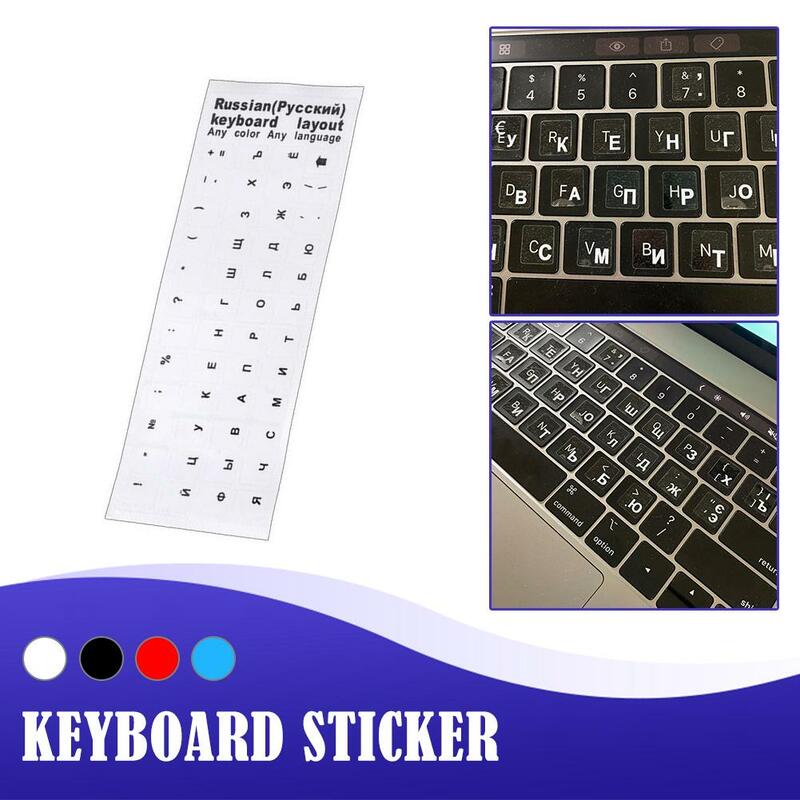Penutup Keyboard huruf bahasa stiker Rusia bening 1 buah untuk komputer Notebook pc Aksesori Laptop debu T7x5