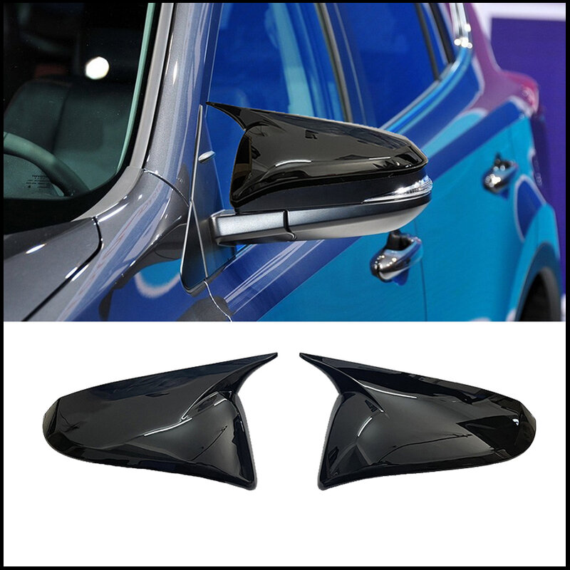 Accesorios de coche para Toyota Highlander 2014 ~ 2018, cubierta de espejo retrovisor de puerta lateral, embellecedora pegatina con bocina, estilo de piezas de automóviles