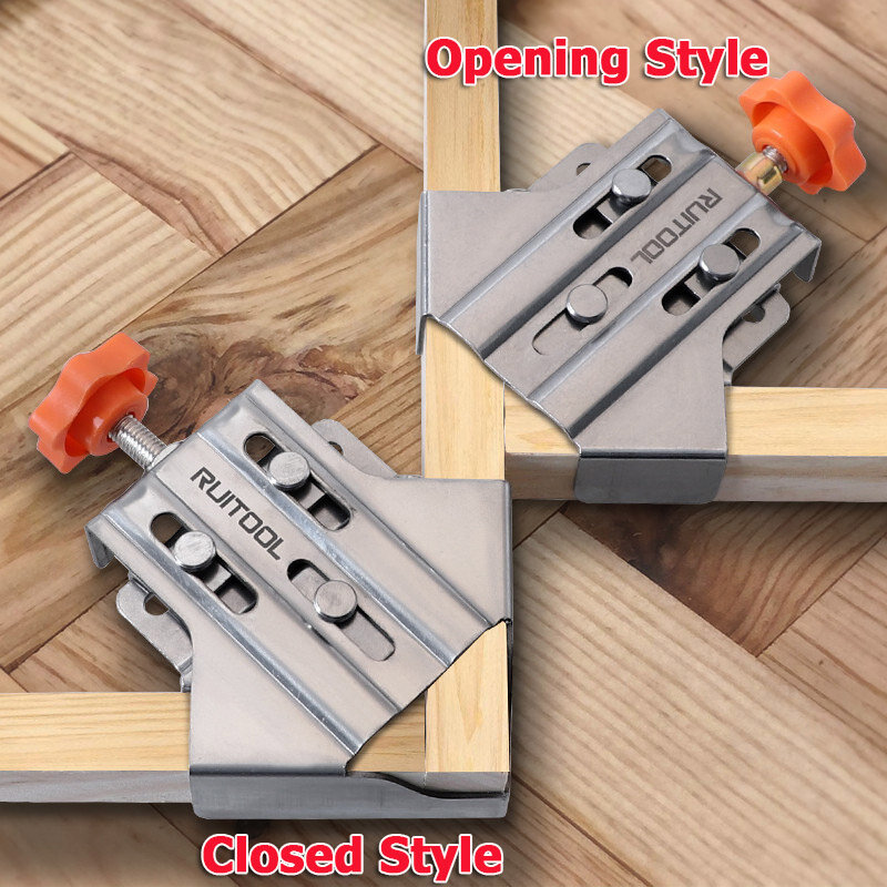 Klem tegak lurus kotak-kotak pemosisian 90 derajat untuk pertukangan sudut penjepit tukang kayu untuk lemari