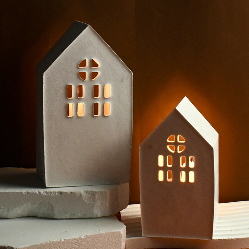 Molde de silicona para candelabro de hormigón, diseño de casa, soporte de vela de luz de té DIY, molde de Palaster de cemento, moldes de decoración del hogar