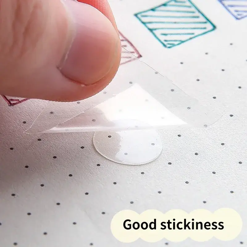 100pcs/Roll Transparent Dots Glue Removable Double Sided Tape Adhesive for Paste Scrapbook Journal Photo Memo Pad Household