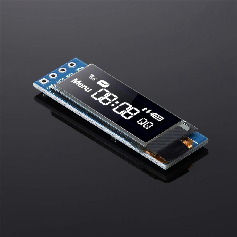 2Pcs 0.91 Inch OLED Display Module Driver IIC I2C Serial Self-Luminous Display Board Compatible with Arduino White Light