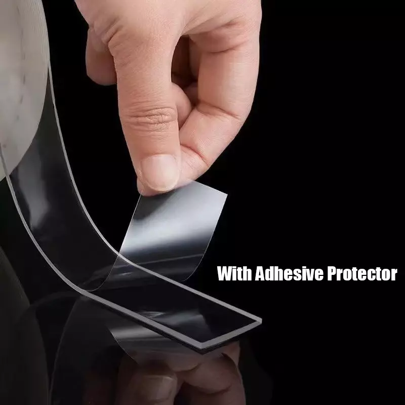 Cinta adhesiva de doble cara, adhesivo transparente, Nano, resistente al agua, reutilizable, súper fuerte