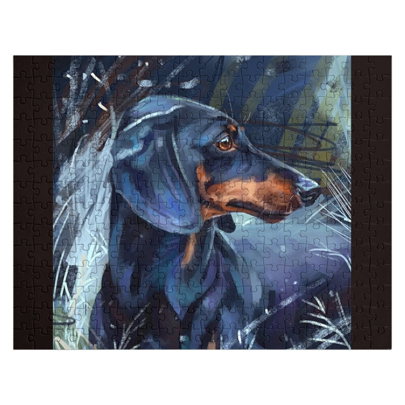 Dachshund Dog งานศิลปะ Art ตัวต่อจิกซอว์ส่วนบุคคลของขวัญแต่งงานขนาดมอเตอร์อะนิเมะตัวต่อจิกซอว์ไม้ตัวต่อจิกซอว์