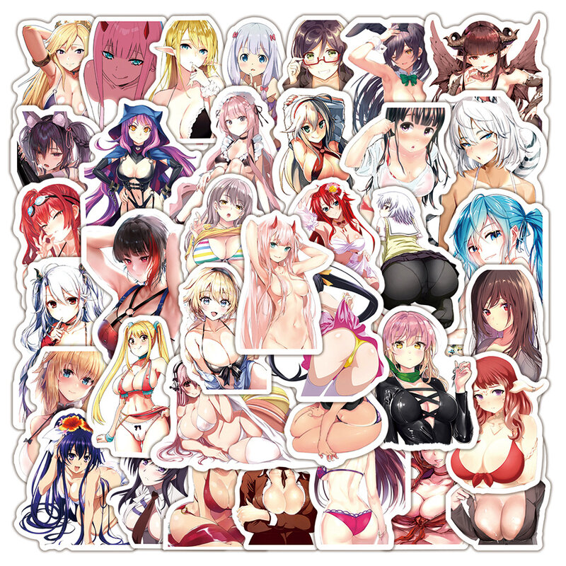 10/30/50/100Pcs Cartoon Hentai Sexy Anime Meisje Waifu Stickers Speelgoed Diy Stickers Skateboard Telefoon Laptop Waterdichte Volwassen Sticker