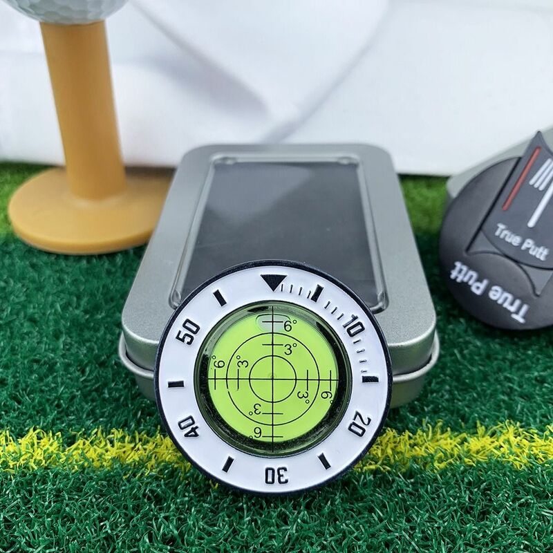 Marcador de bola de lectura de nivel de alta precisión, marcador de Clip de sombrero de Golf desmontable, marcador de bola de Golf negro y rojo, regalo de golfista