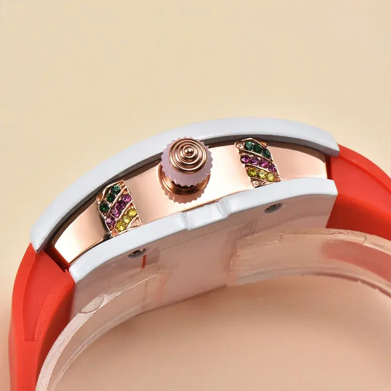여성용 다채로운 다이아몬드 시계, 레인보우 스위트 스퀘어 쿼츠 시계, 의류 액세서리, 신제품
