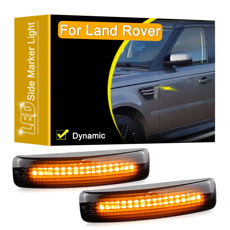 Luz LED de señal de giro para Land Rover Freelander/LR2 Discovery LR3/LR4 Rang Rover, marcador de guardabarros lateral con lente ahumada