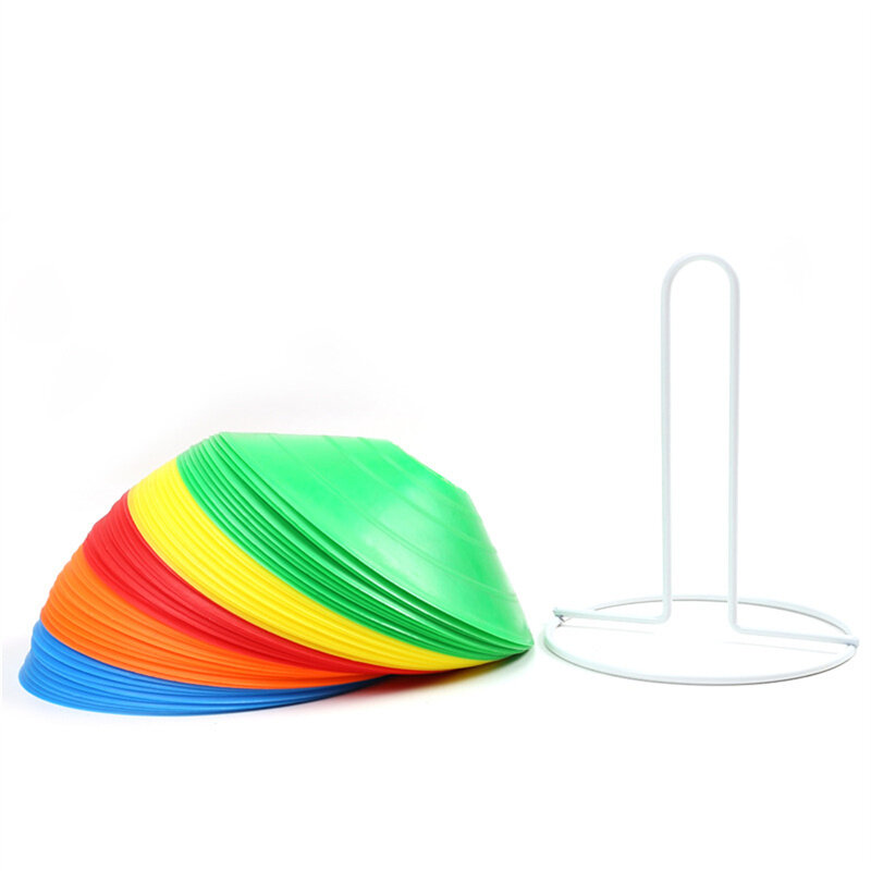 Juego de conos de disco para entrenamiento deportivo, conos espaciales con soporte de plástico para balón de fútbol