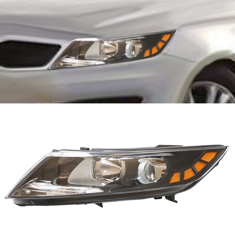 Montaż reflektorów z przodu po lewej dla 2011 2012 2013 Kia Optima po stronie kierowcy reflektor halogenowy fabryczne obudowa ABS reflektorów