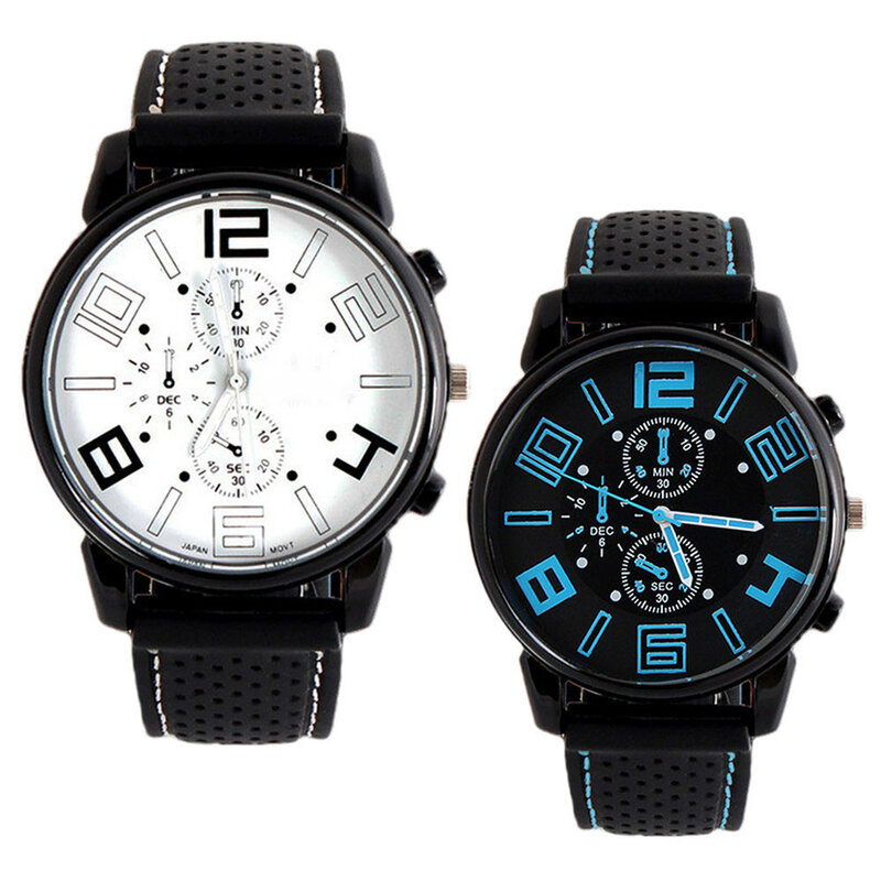 Relógio de pulso de silicone de luxo masculino, relógio simples, presente masculino, banda de moda legal, presentes masculinos