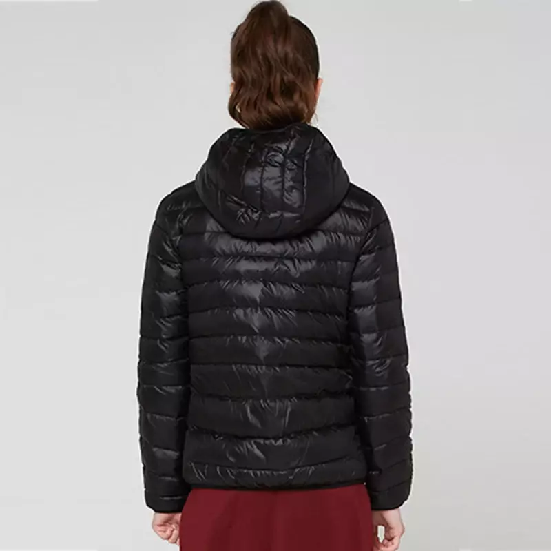 90% ultralekka Plus Size kurtka cienki dół damska 2020 jesienno-zimowa wąska krótka z kapturem ciepła biała płaszcz z kaczego puchu damska odzież wierzchnia