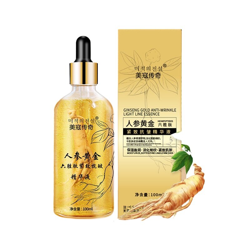 100ml New Ginseng Acetyl Hexapeptide-8 Face Essence Six Peptides Gold Essence Preventing Dryness/cracking and Repairing Serum