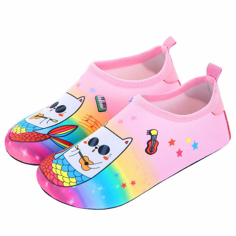 Zapatos de agua de neopreno con suela de goma para niños, calcetines de buceo con dibujos de animales para niños, para playa y natación, secado rápido, para exteriores