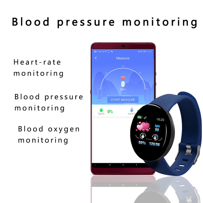 Für Xiaomi Bluetooth Smart Uhr Männer Frauen Blut Druck Herz-Monitor-Sport Smartwatch Digitale Uhren Tracker Erinnerung