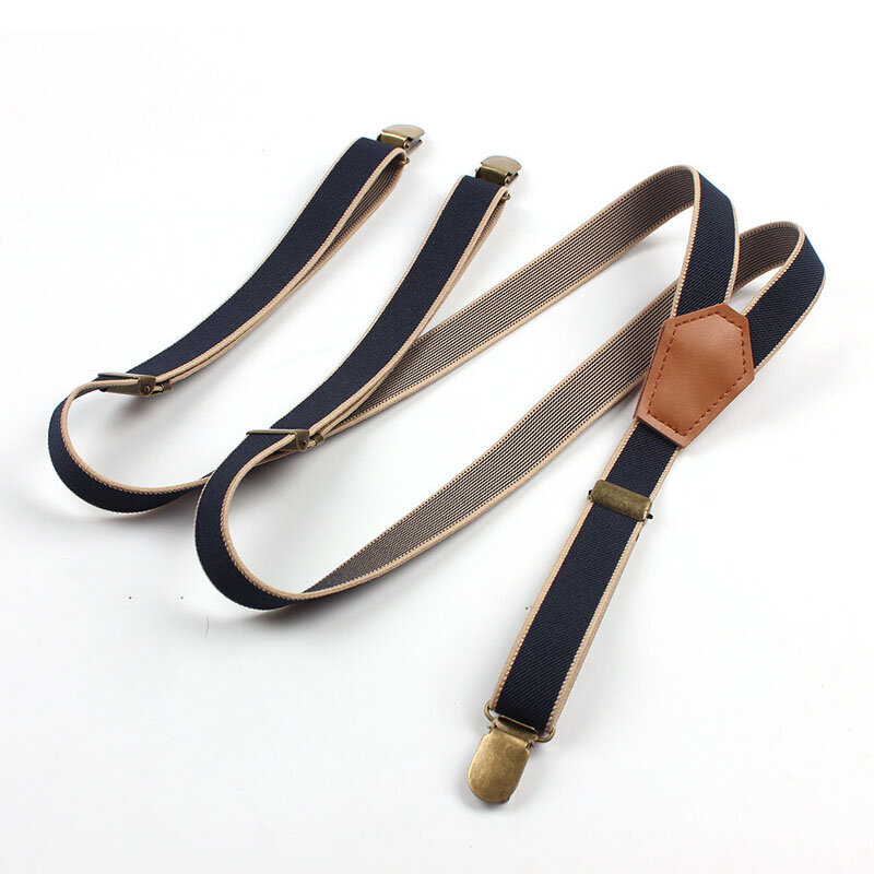 Bretelles rétro rayées pour hommes et femmes, bretelles 3 clips, pantalon de loisirs, vintage, 2x110cm, nouveau