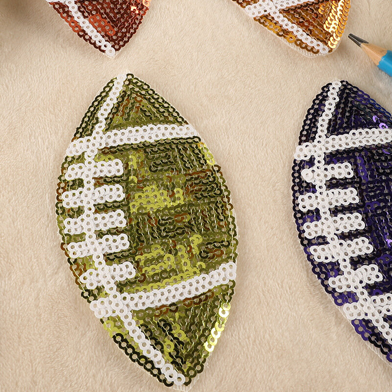 Sequin Embroidery Patches, DIY Handmade PET Rugby Sticker, Ferro em Badge Acessórios para Vestuário, Chapéu, Bolsa, Menino, Menina, Kids Party Gift