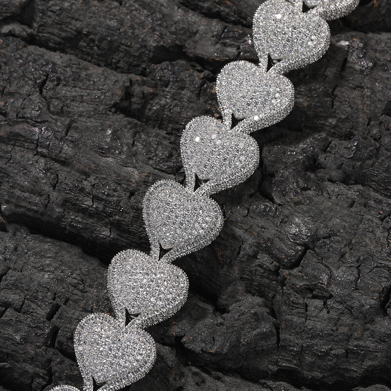 Ожерелья Uwin с цепочкой в форме сердца для женщин, цепочка с кубическим цирконием, модные персонализированные украшения в стиле хип-хоп, ожерелье, подарки