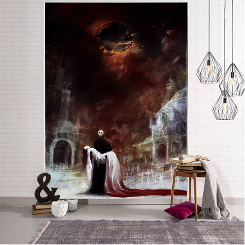 Dekorasi latar belakang hantu gelap permadani dekorasi latar belakang teror hantu gelap permadani dekorasi latar belakang rumah