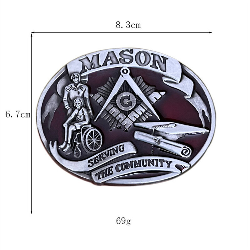 Masonic Mason belt buckle Western style