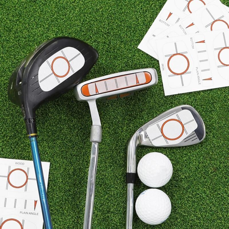 Stiker Target Golf, stiker putt Golf, perekam benturan, pita deteksi posisi, stiker Target Golf, latihan Batting Golf