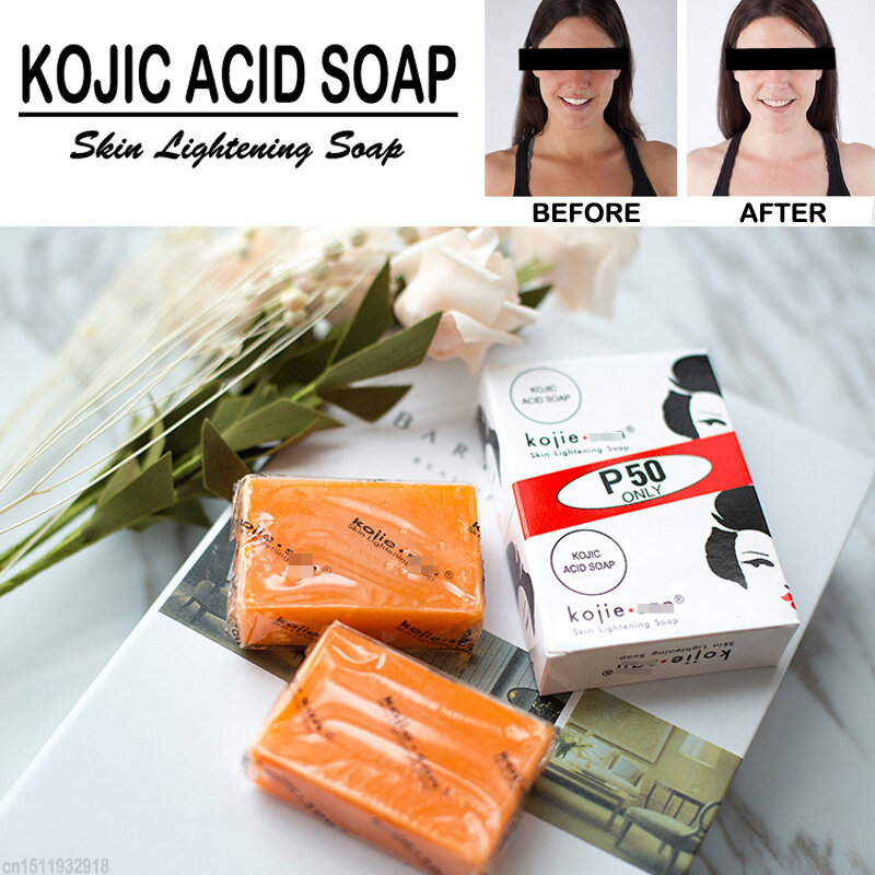 Kojie Acid San Skin Lightening Soap, Handmade Whitening Soap, Limpeza Profunda, Iluminar o Branqueamento da Pele, Glicerina, 65g