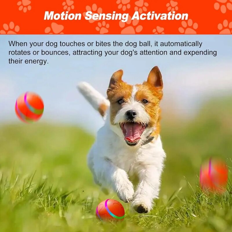 Pelota de juguete eléctrica inteligente con LED intermitente para perros y gatos, juguetes interactivos para masticar con Control remoto, recargable por USB