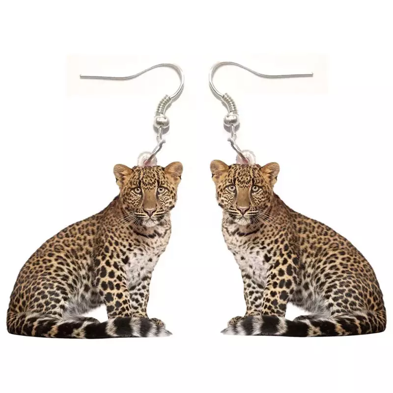 Акриловые леопардовые серьги в виде гепарда, 1 пара, симпатичные серьги-подвески, ювелирные изделия для женщин, любимых, питомцев, подарок для девочек, модная мужская игрушка, 2024