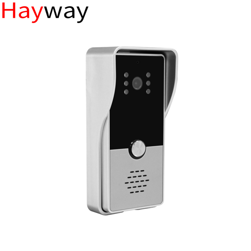 Hayway telepon pintu Video berkabel, 1200TVL kamera luar ruangan tahan air bel pintu tampilan lebar untuk sistem interkom Video rumah