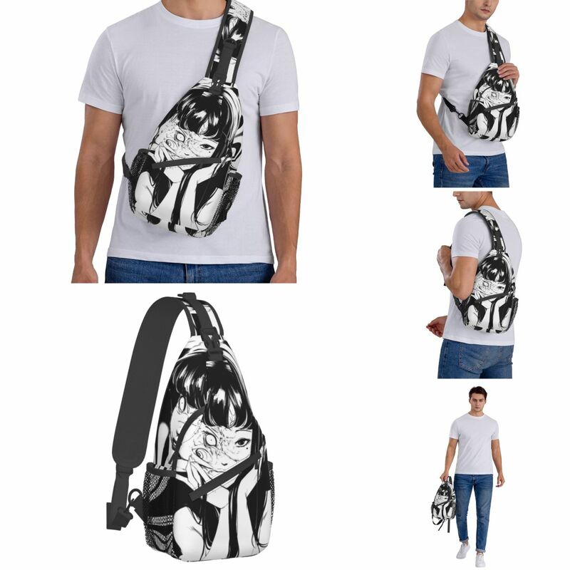 Junji Ito Tomie Horror Anime Sling Bags pecho Crossbody hombro Sling mochila al aire libre senderismo Daypacks paquete impreso