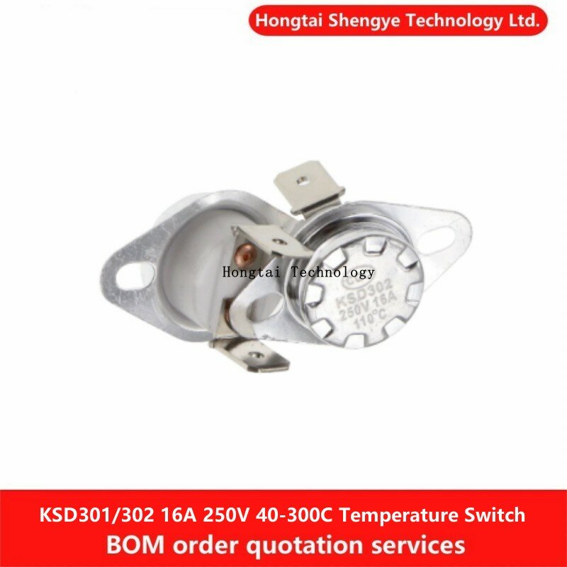 KSD301/302 sensor suhu 16A 250V 40-1. 180 derajat keramik biasanya ditutup saklar suhu termostat 85/95/100/125/180C