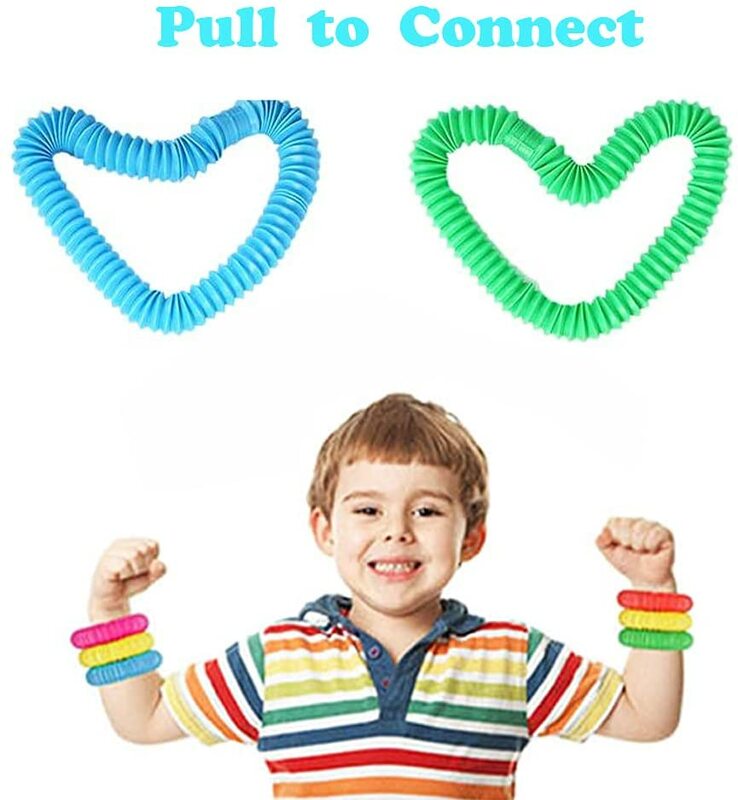 8Pack duża Pop rury zabawki typu Fidget zabawka sensoryczna na stres uśmierzenie lęku dla dzieci dorośli zabawki edukacyjne maluchy Stretch Tube