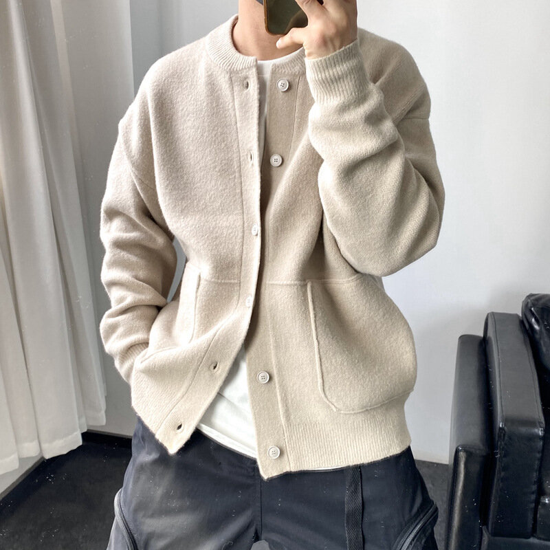 2023 primavera New Light Luxury Fashion Cardigan uomo maglione lavorato a maglia girocollo giacca maglione allentato cappotto Boutique dressistyle
