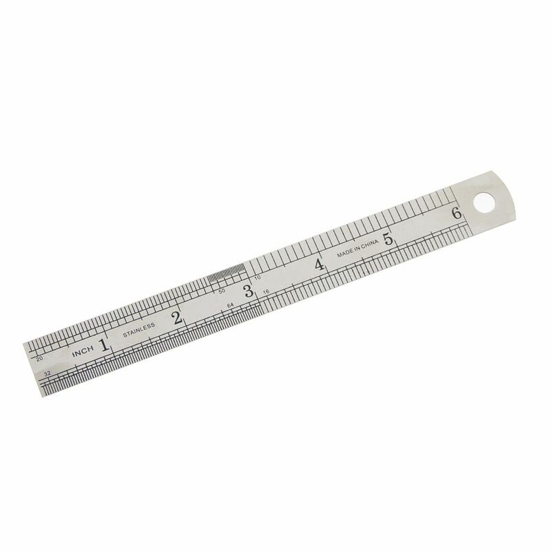 1Pc 15cm 6 Inch Double Side Stainless Steel Straight Ruler Metric Rule Precision Measuring Tool School Office Supplies