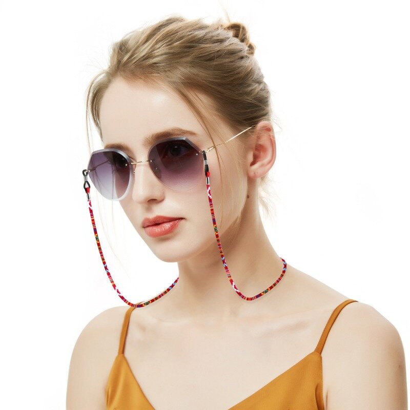 Correa colorida para gafas de sol, cadena Bohemia para gafas, soporte de cordón para gafas, correa para el cuello, soporte para gafas de lectura