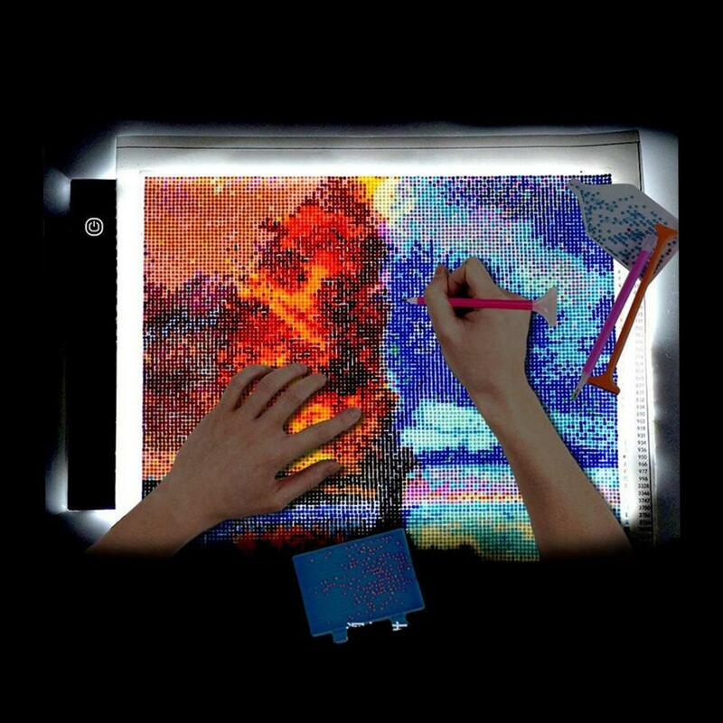A3 papan gambar kecerahan dapat disesuaikan membuat lukisan USB bertenaga LED papan Salin Set alas lampu Digital menggambar tablet