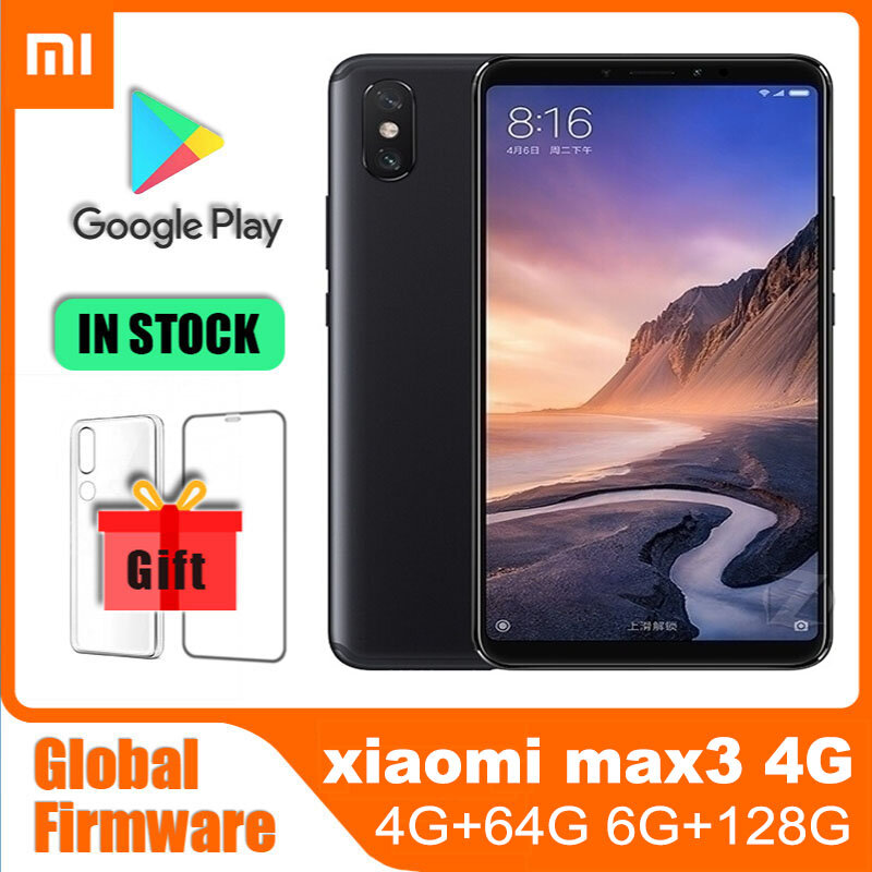 โทรศัพท์มือถือ ROM ทั่วโลกสมาร์ทโฟน Xiaomi MAX 3 6G 128G โทรศัพท์มือถือ6.9นิ้วลายนิ้วมือ4G Android cubot MAX 3 Snapdragon 652