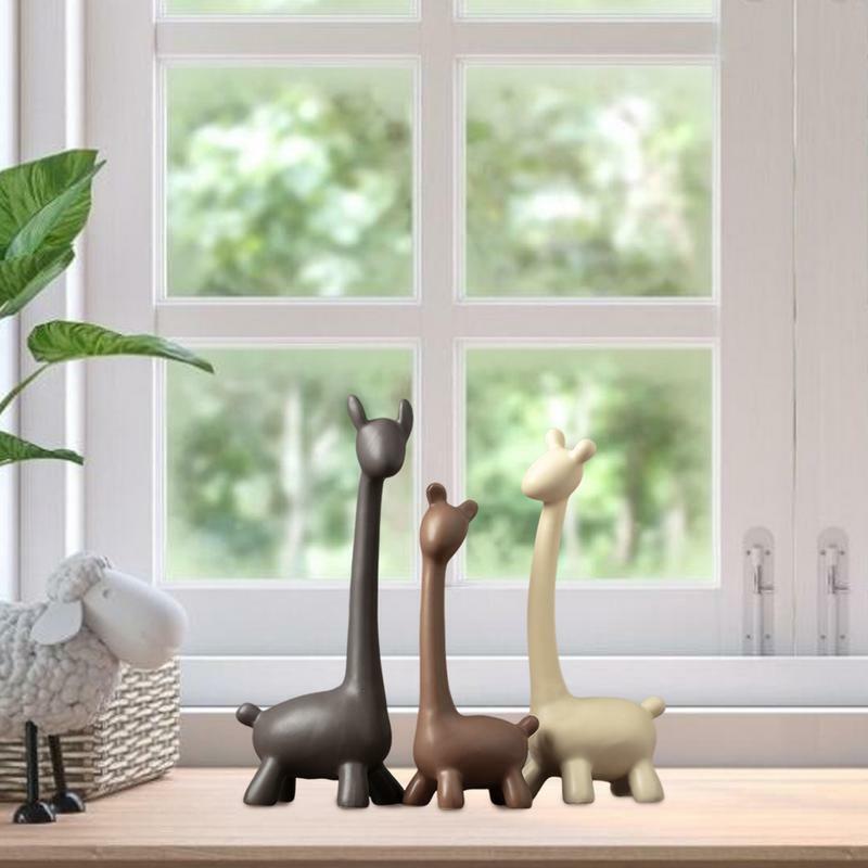 세라믹 가족 인형, 세라믹 현대 동물 조각상 조각 예술 인형, 사랑스러운 가족 생활 액세서리, 3 개