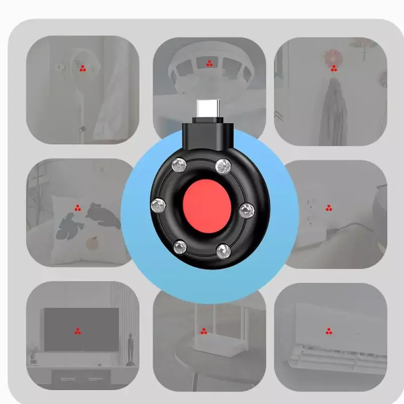 S300 Camera Detectors Infrared Scanning Light Anti-Spy Detector Tracker Hidden Camera Finder USB C Port for Home Office