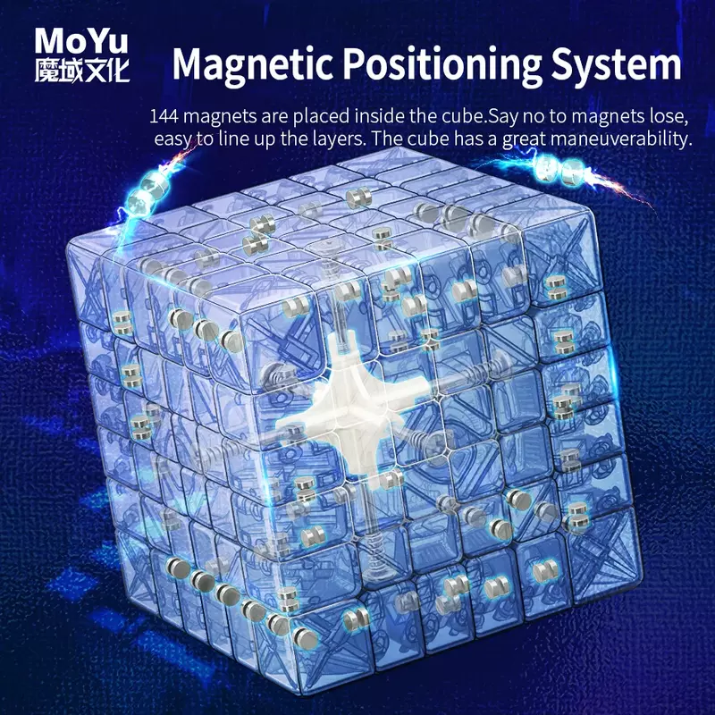 MOYU Meilong-Cube Magique de Vitesse Magnétique, Puzzle Professionnel Sans Autocollant, Jouets Fidget, 6m, V2