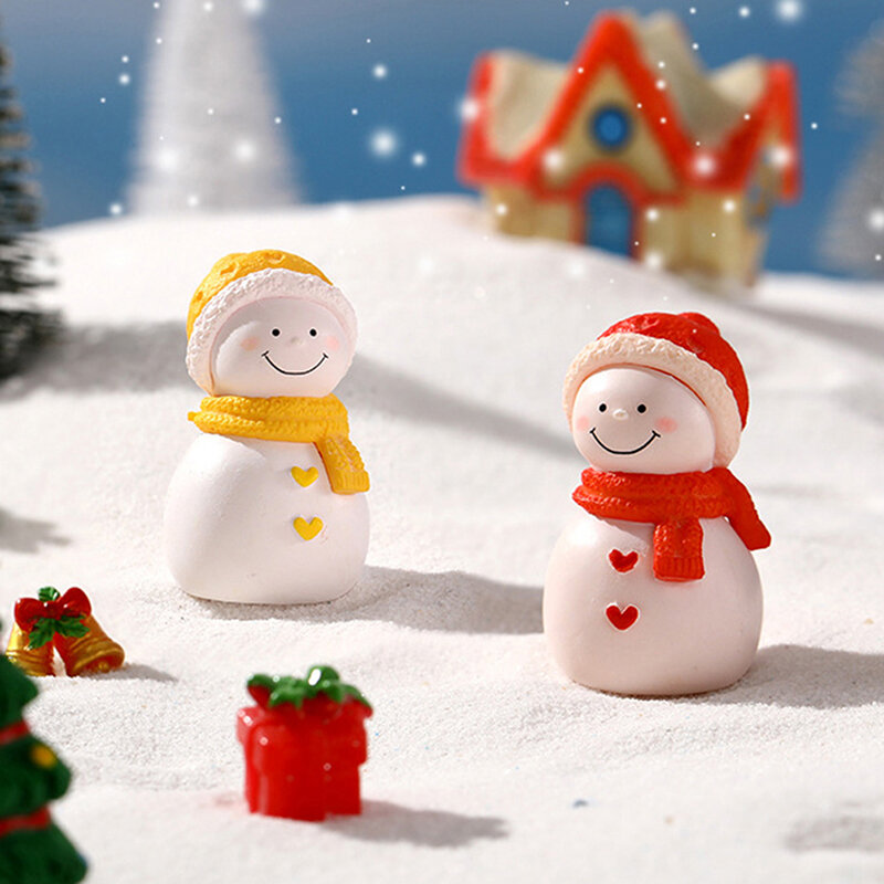 Écharpe de Bonhomme de Neige Miniature pour Décor de Maison, Ornement d'Arbre de Noël, Traîneau, Micro Paysage, Scène de Neige, Nouvel An, 1 Pièce